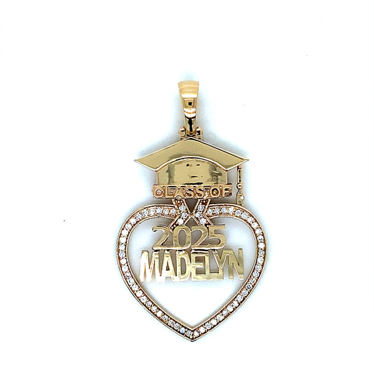 14K Yellow Gold Graduation Pendant – 0.36 Ct Lab-Grown Diamond
