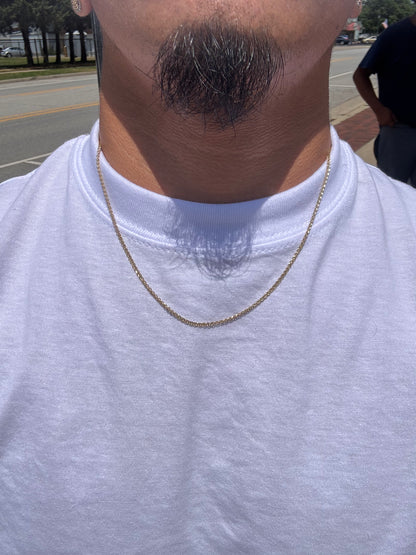 14K Yellow Gold 20” 1MM Double Cuban Chain Necklace Chain