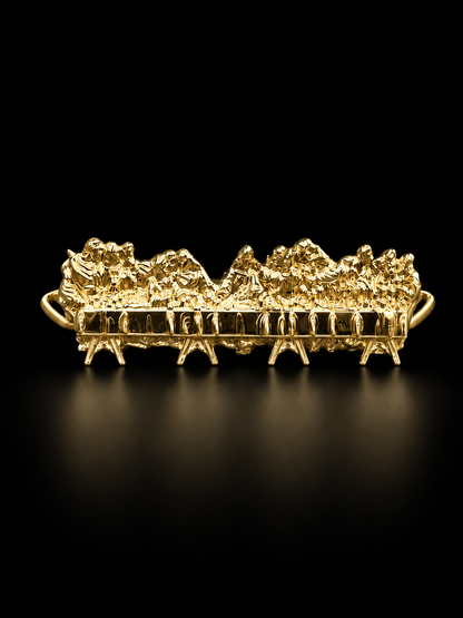 925 Silver Last Supper Double Finger Ring