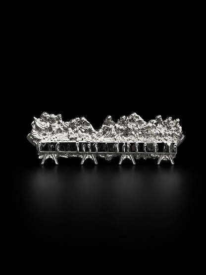 925 Silver Last Supper Double Finger Ring