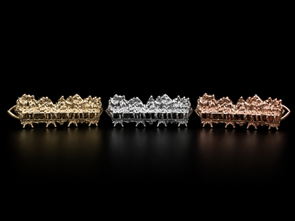 925 Silver Last Supper Double Finger Ring