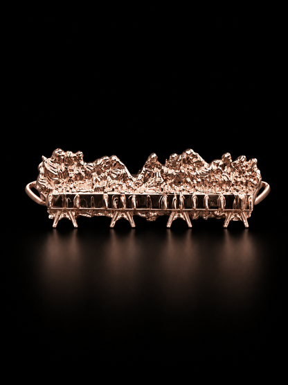 925 Silver Last Supper Double Finger Ring