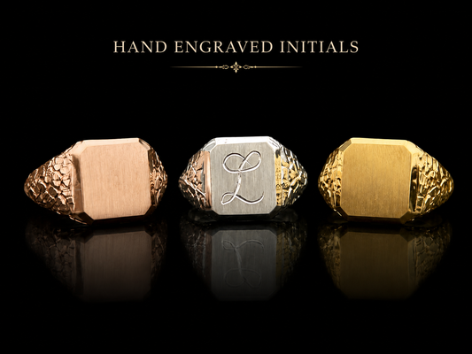925 Silver Initial Signet Ring