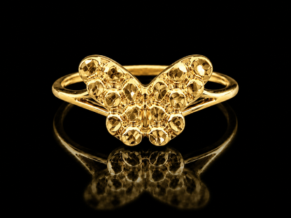 925 Silver Butterfly Nugget Ring