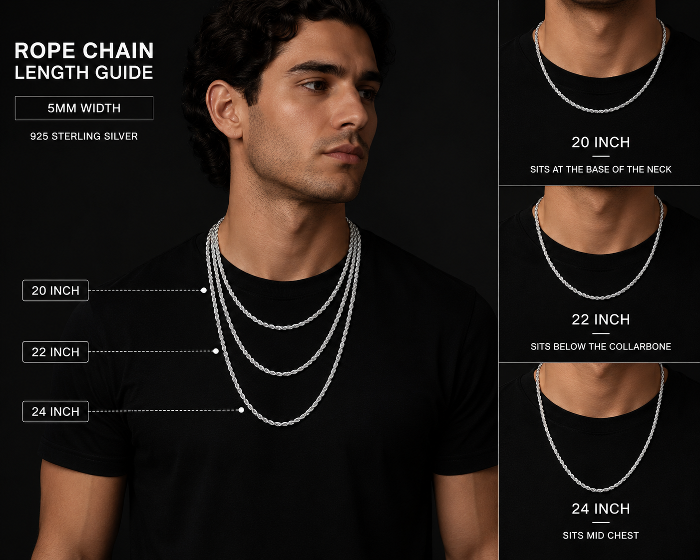 925 Silver 5MM Rope Chain