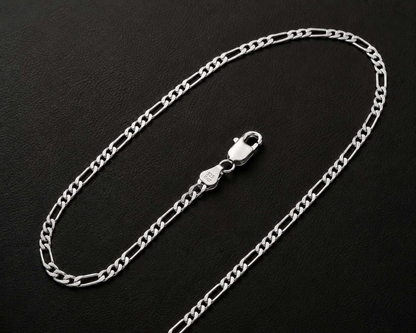 925 Sterling Silver 2MM Figaro Chain & Bracelet