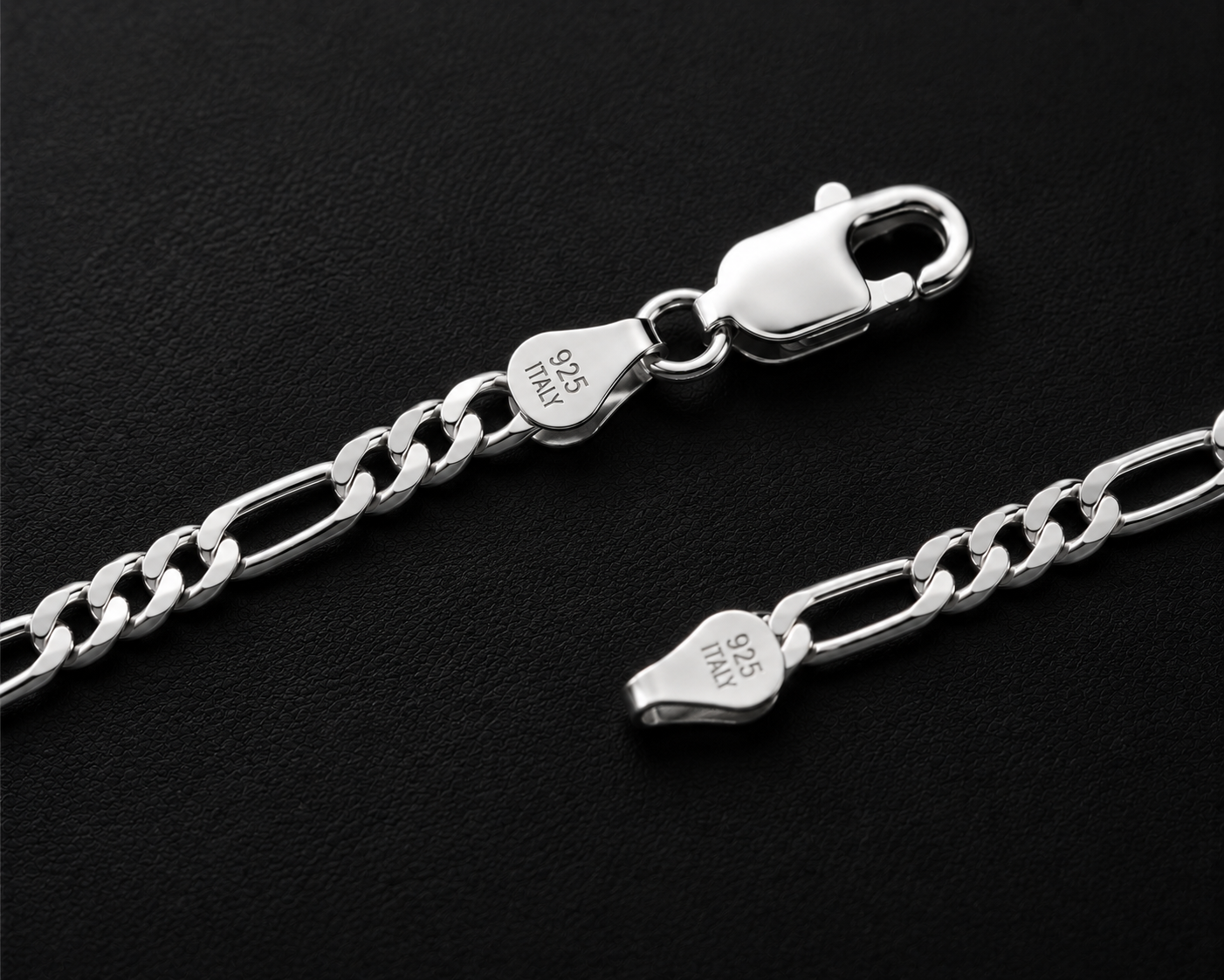 925 Sterling Silver 2MM Figaro Chain & Bracelet