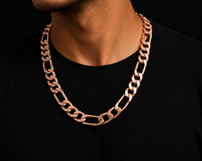 925 Sterling Silver 12MM Figaro Chain & Bracelet