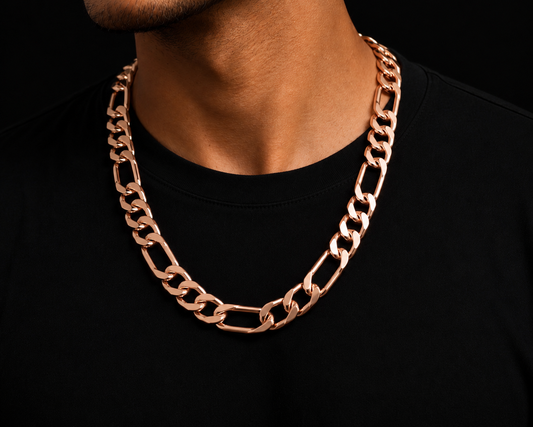 925 Sterling Silver 12MM Figaro Chain & Bracelet