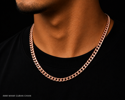 925 Sterling Silver 4MM Miami Cuban Chain & Bracelet