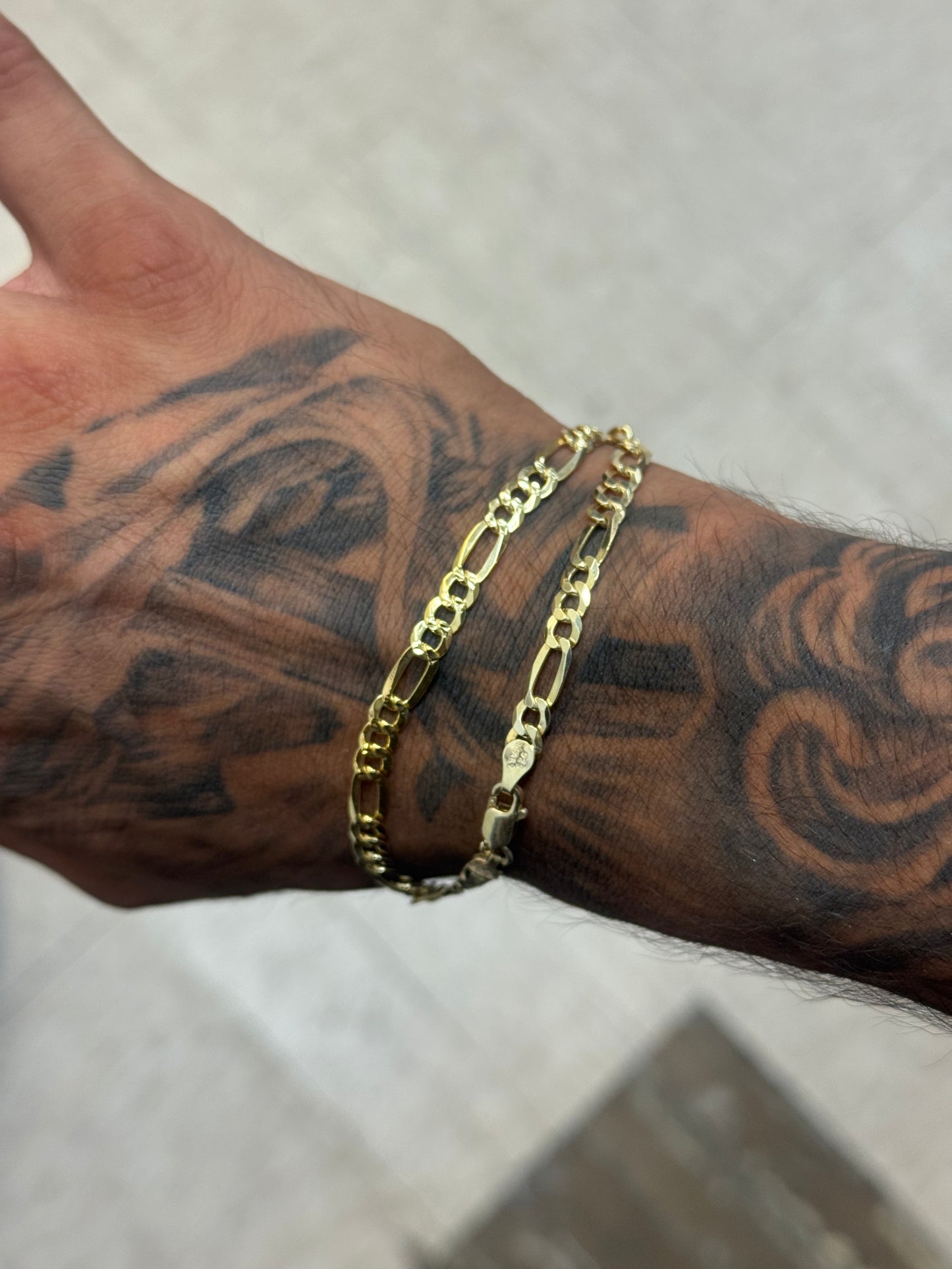 5MM Gold Plated Figaro Bracelet