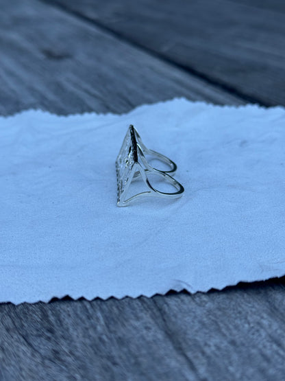 925 Silver Double Finger 100$ Bill Ring