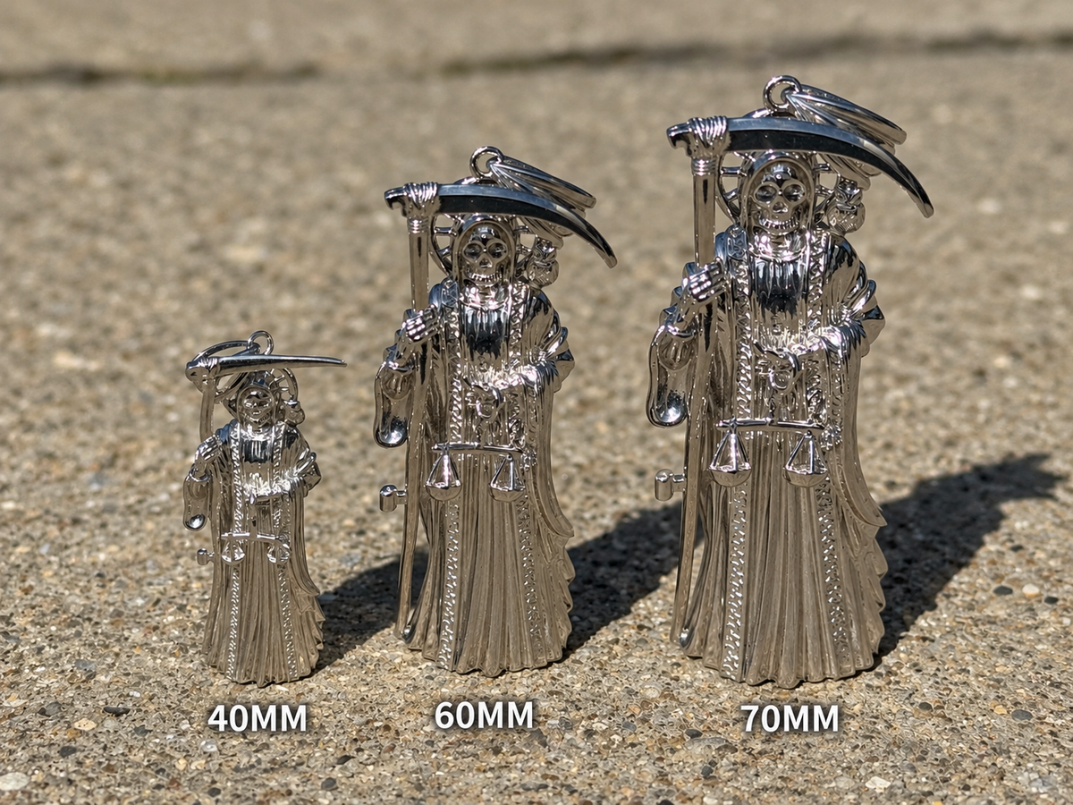 925 Sterling Silver Santa Muerte Pendant