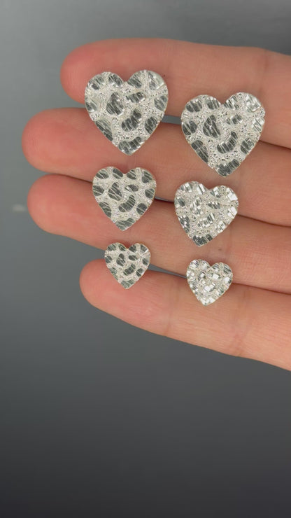 925 Silver Heart Nugget Earrings