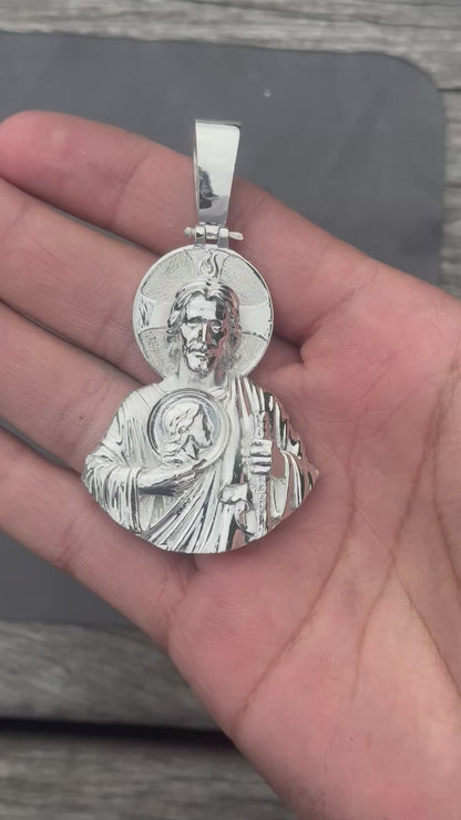 925 Silver 3D San Judas Pendant