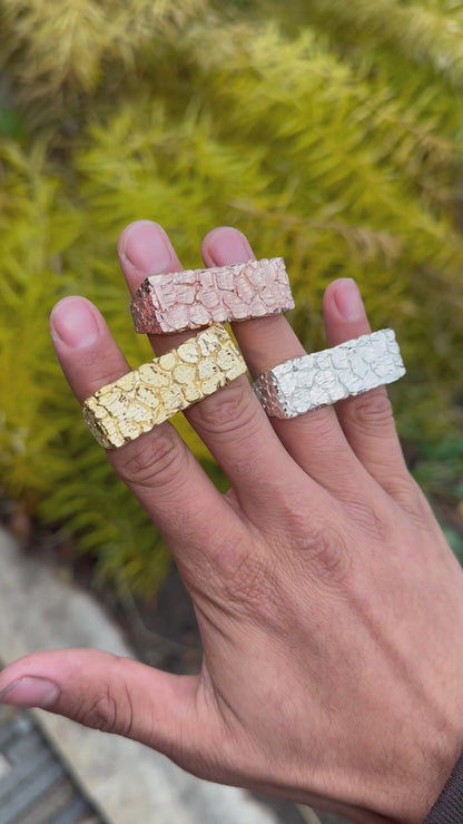 925 Silver Double Finger Nugget Ring