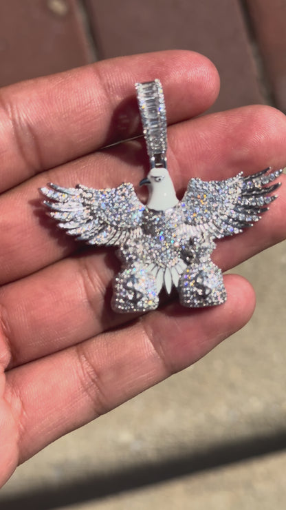925 Sterling Silver Eagle Money Bag Pendant